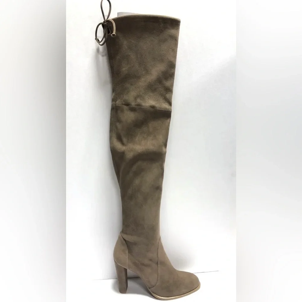 Stuart Weitzman Women’s Highland, Taupe Over The Knee Boots, Size 8.5B